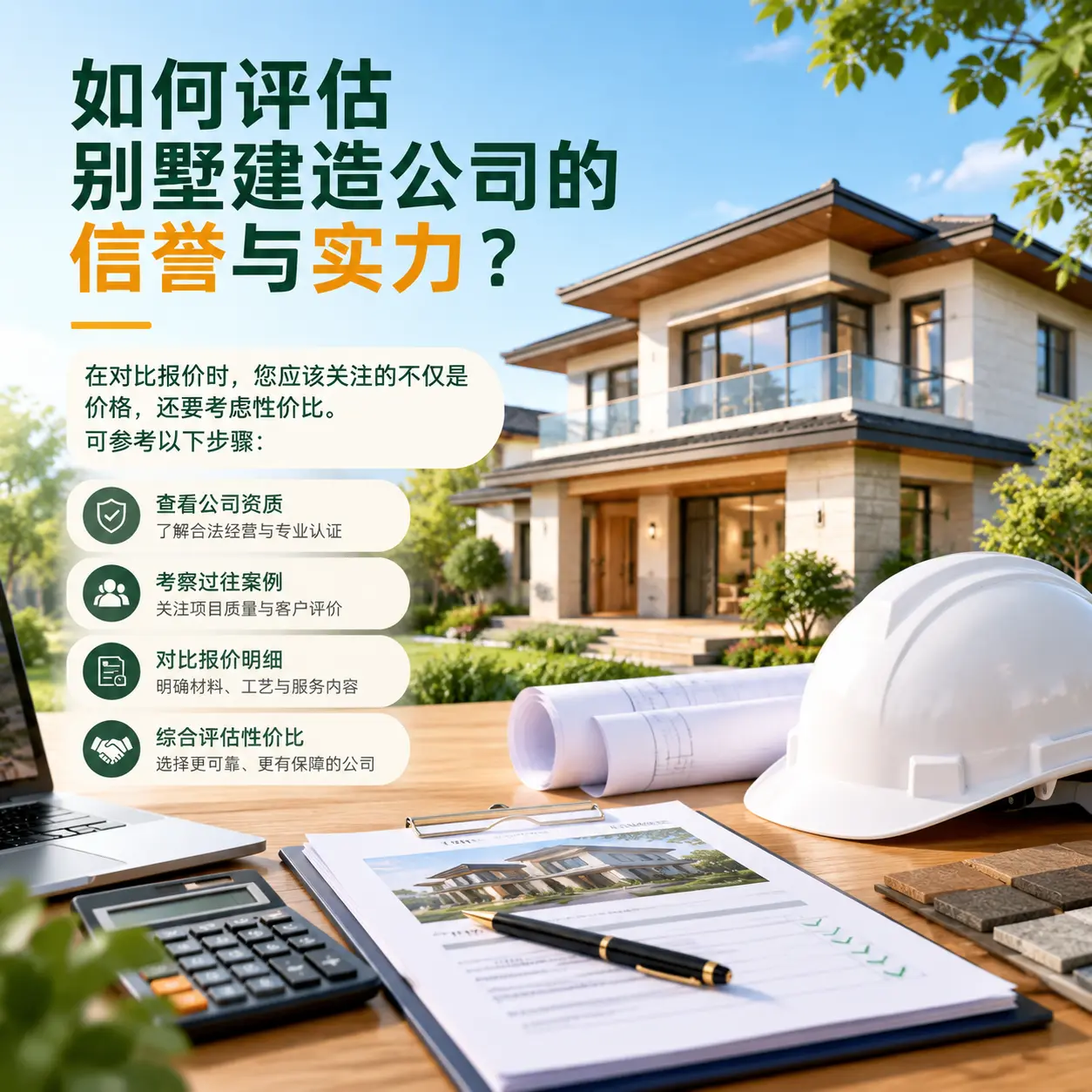 如何评估 钟山 别墅建造公司的信誉与实力?
