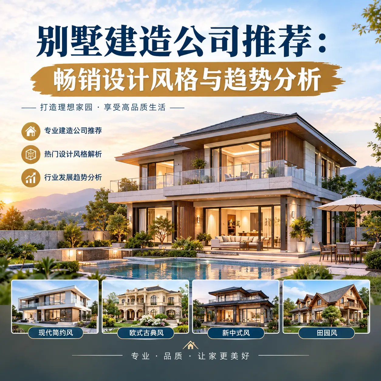 别墅建造公司推荐: 钟山 畅销设计风格与趋势分析
