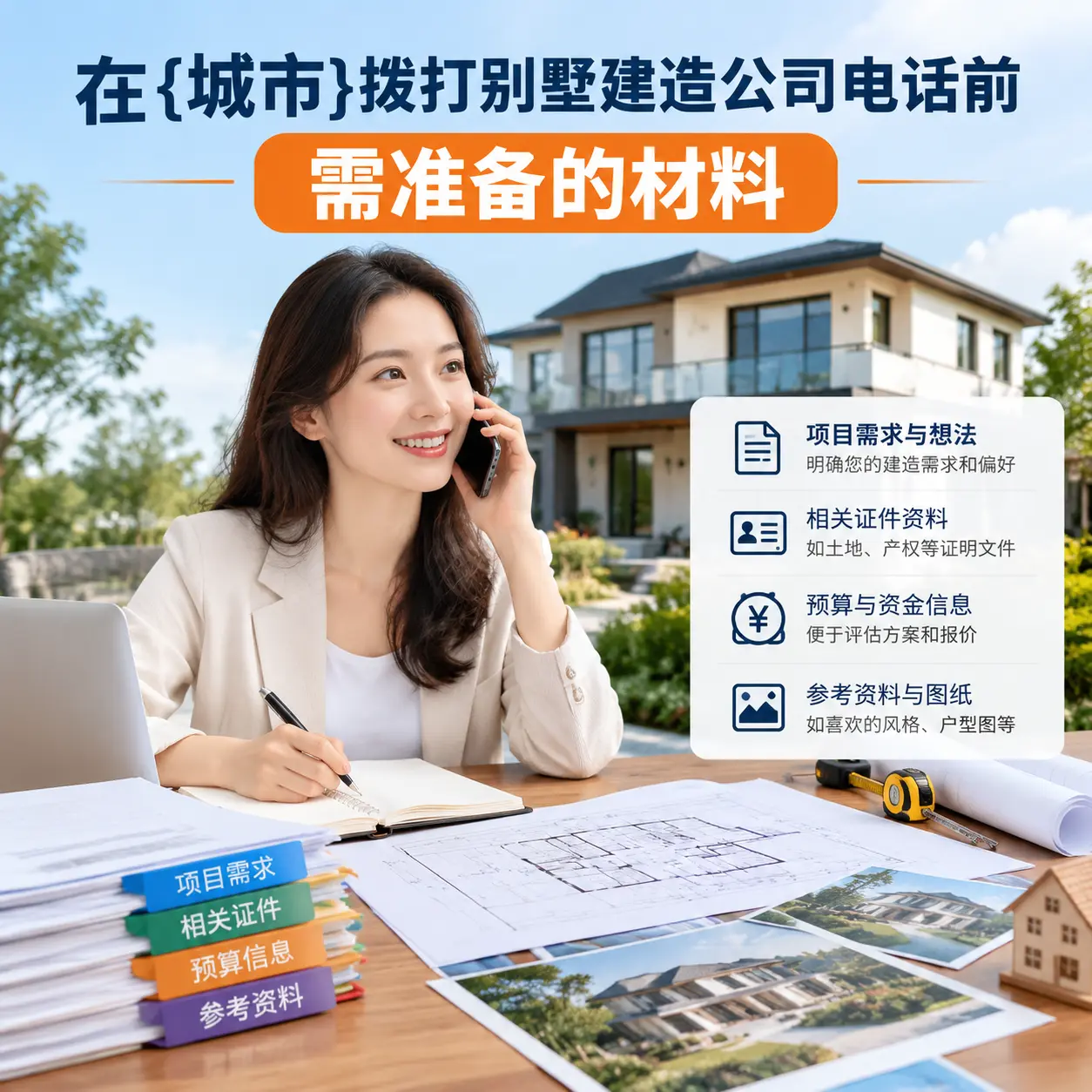 在钟山拨打别墅建造公司电话前需准备的材料