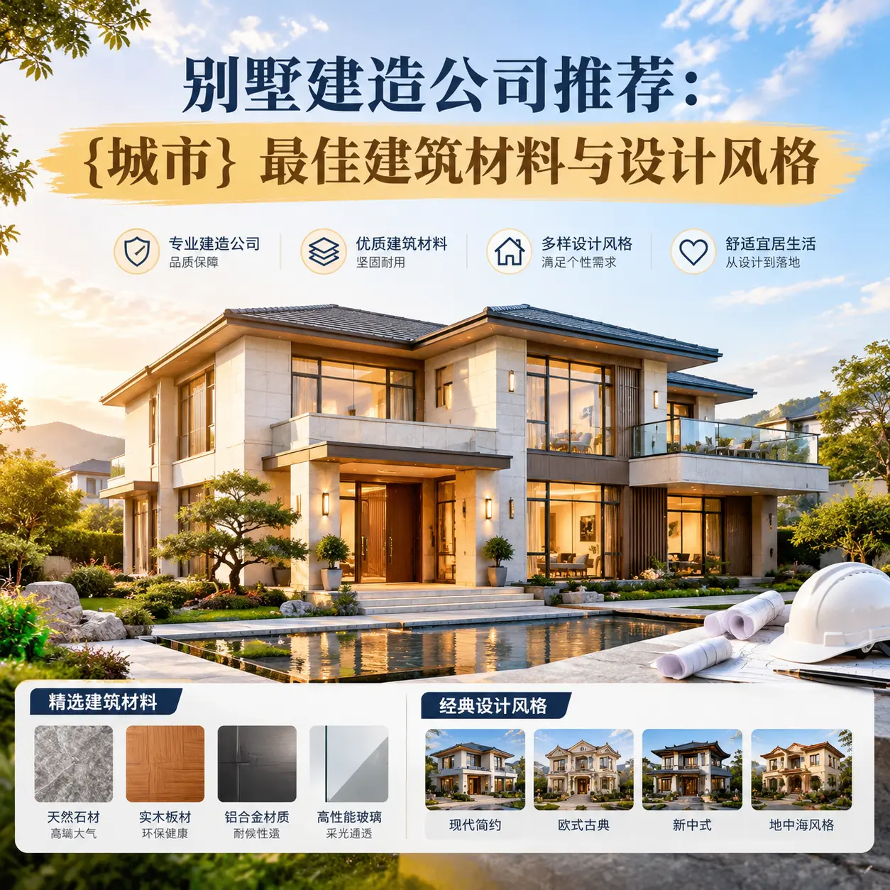 别墅建造公司推荐： 钟山 最佳建筑材料与设计风格