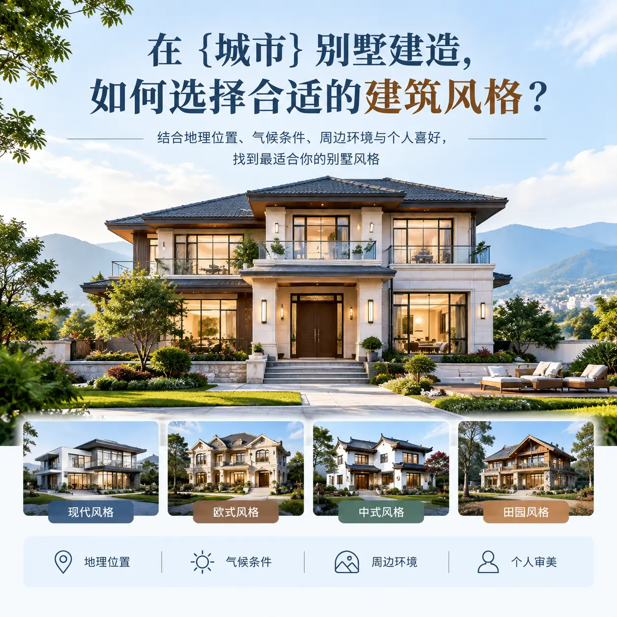 在 钟山 别墅建造，如何选择合适的建筑风格？